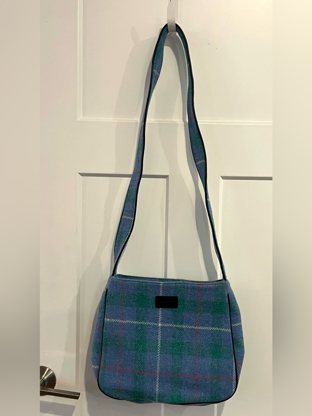 Ness tweed Plaid crossbody  Shoulder Bag purse Scotland vintage blue green